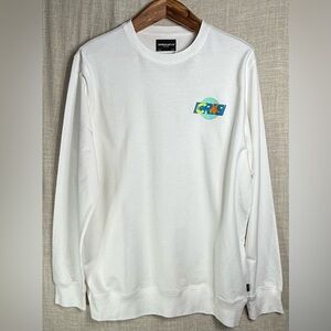🆕Crooks & Castles White Crewneck Sweatshirt Logo on Front & Back